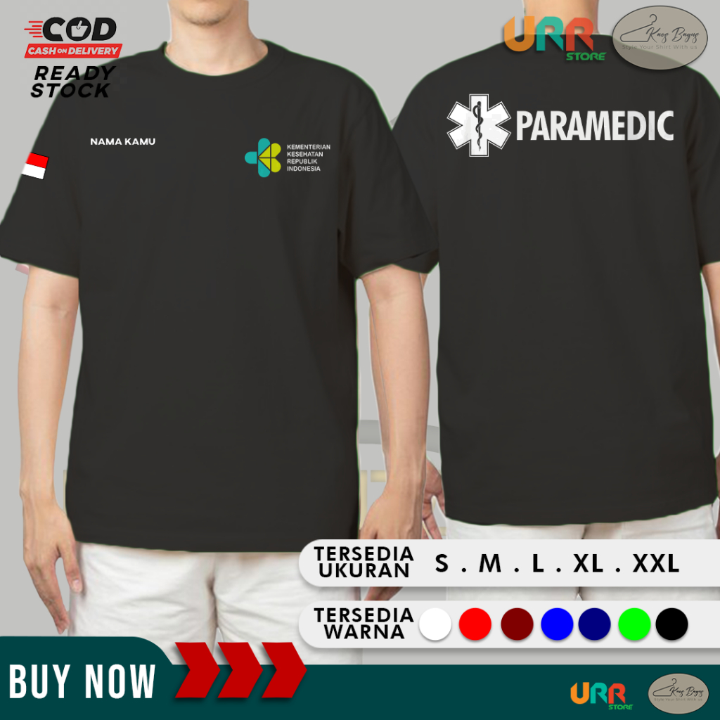 Kaos Tshirt Kementrian Kesehatan KEMENKES Paramedic Gratis Tambah Nama | Baju Distro Kementrian Kese