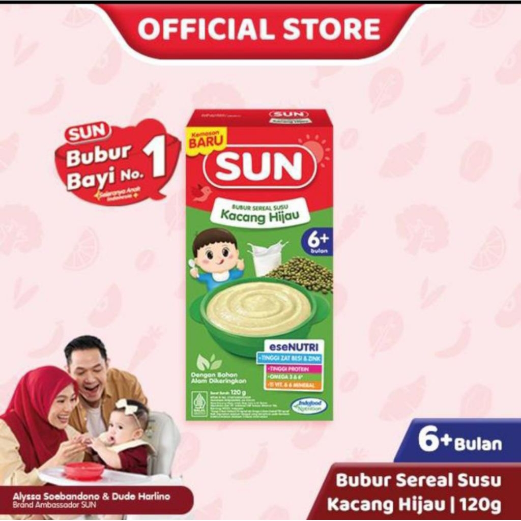 Sun Bubur Sereal Susu Kacang Hijau 120gr Box 1pc - Bubur Sereal