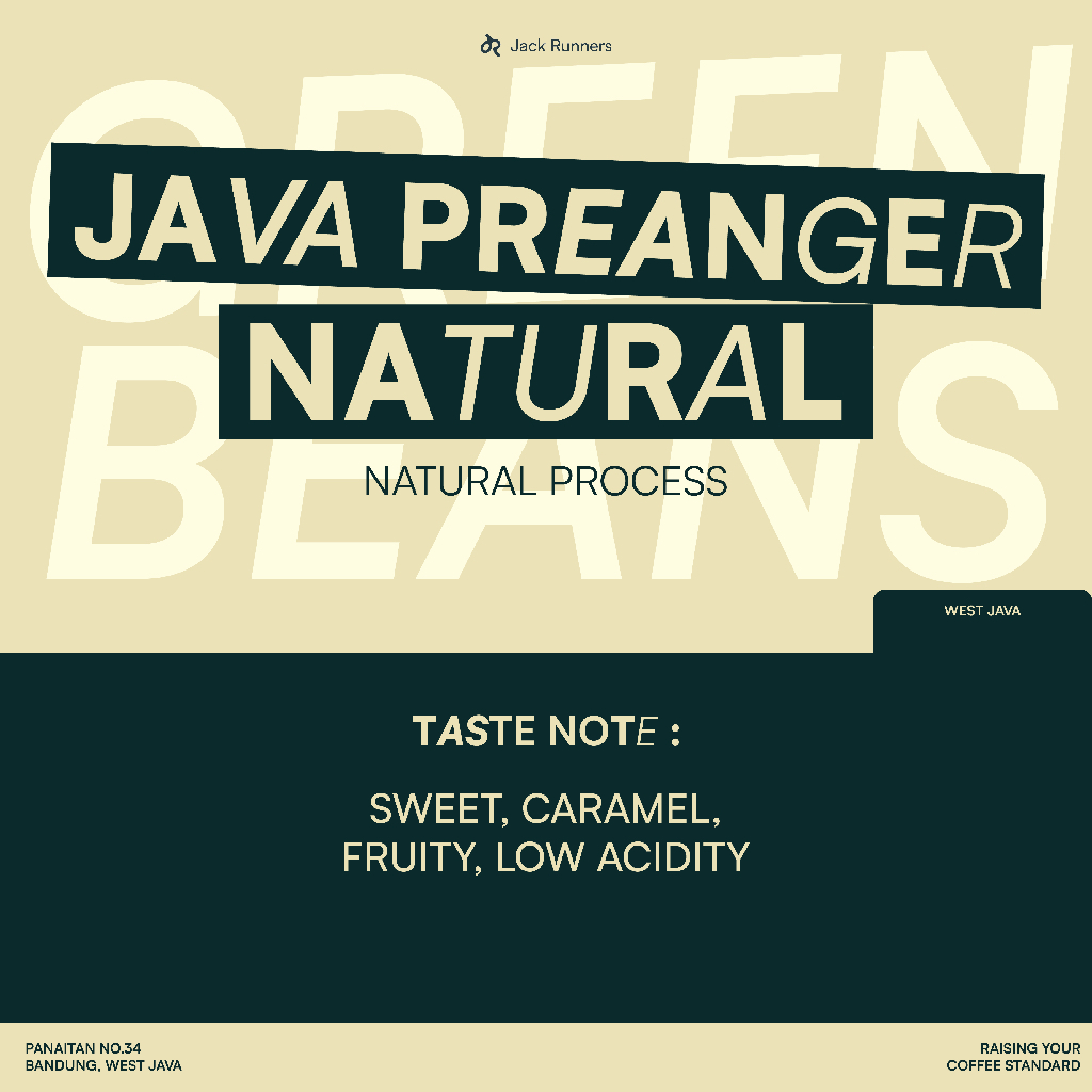 

JACK RUNNERS ROASTERY - JAVA PREANGER NATURAL - GREEN COFFEE BEANS