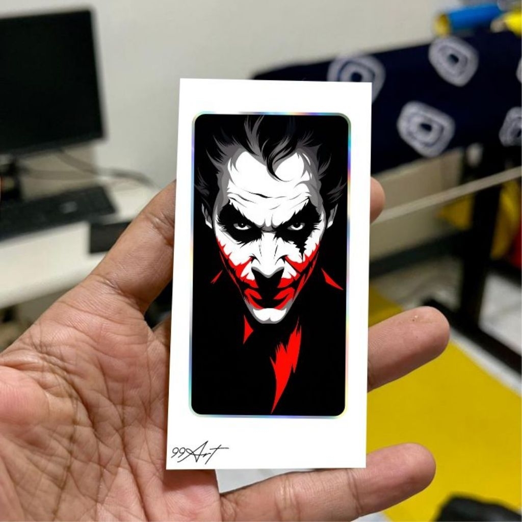 

A97, sticker joker, joker, stiker reflektive nyala dan hologram
