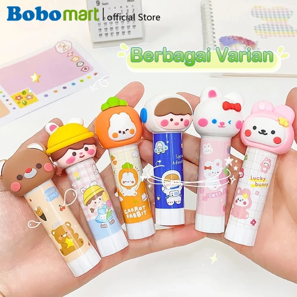 

BOBOMART 1PCS GLUE STICK LEM KERTAS KARAKTER LEM GLUE STICK 3D HEAD MURAH