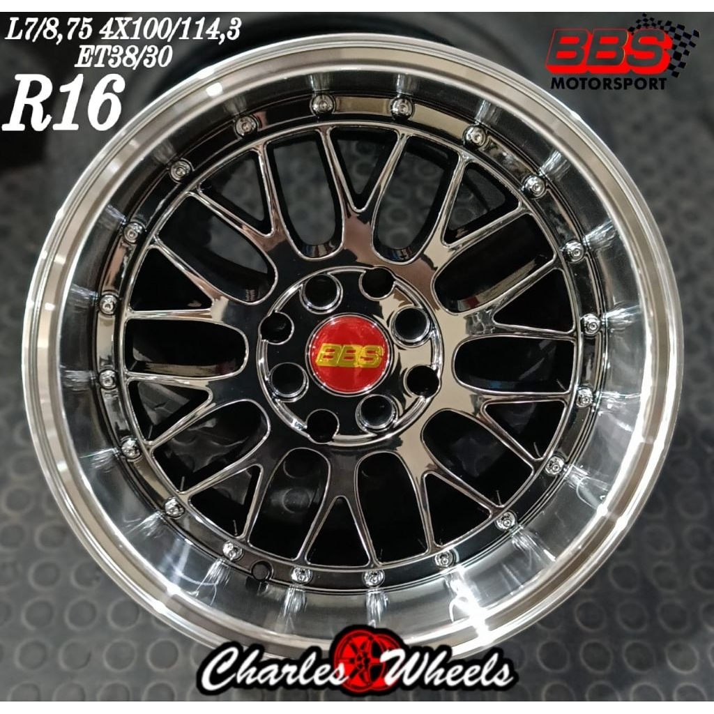 VELG REP BEBES R16 4X100 4X114,3 BLACKCHROME LIP POLIS