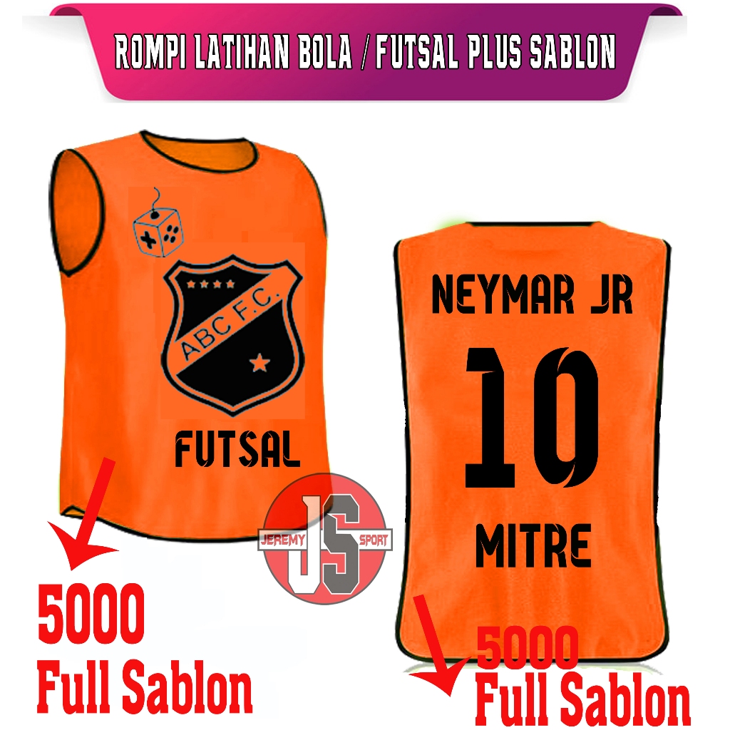 Rompi Bola - Rompi Futsal UK XXL Plus Custom Sablon 1 Warna