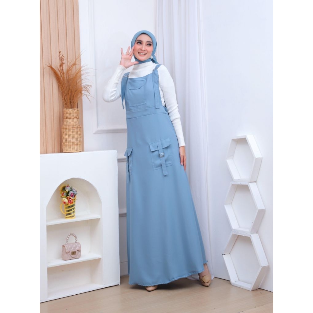 Outer Rompi Mosscrepe Luaran Baju Panjang ABG Muslim Hijab