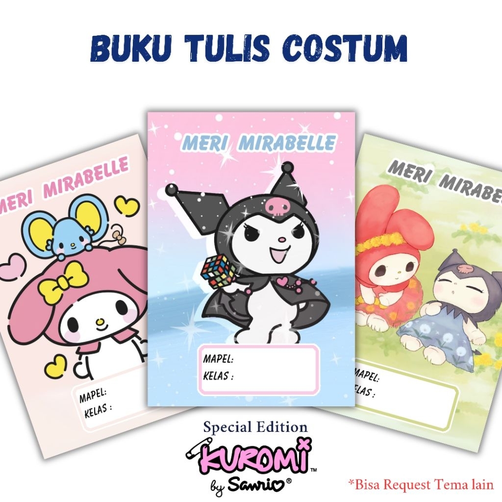 

Buku Tulis Costum Nama Tema KUROMI