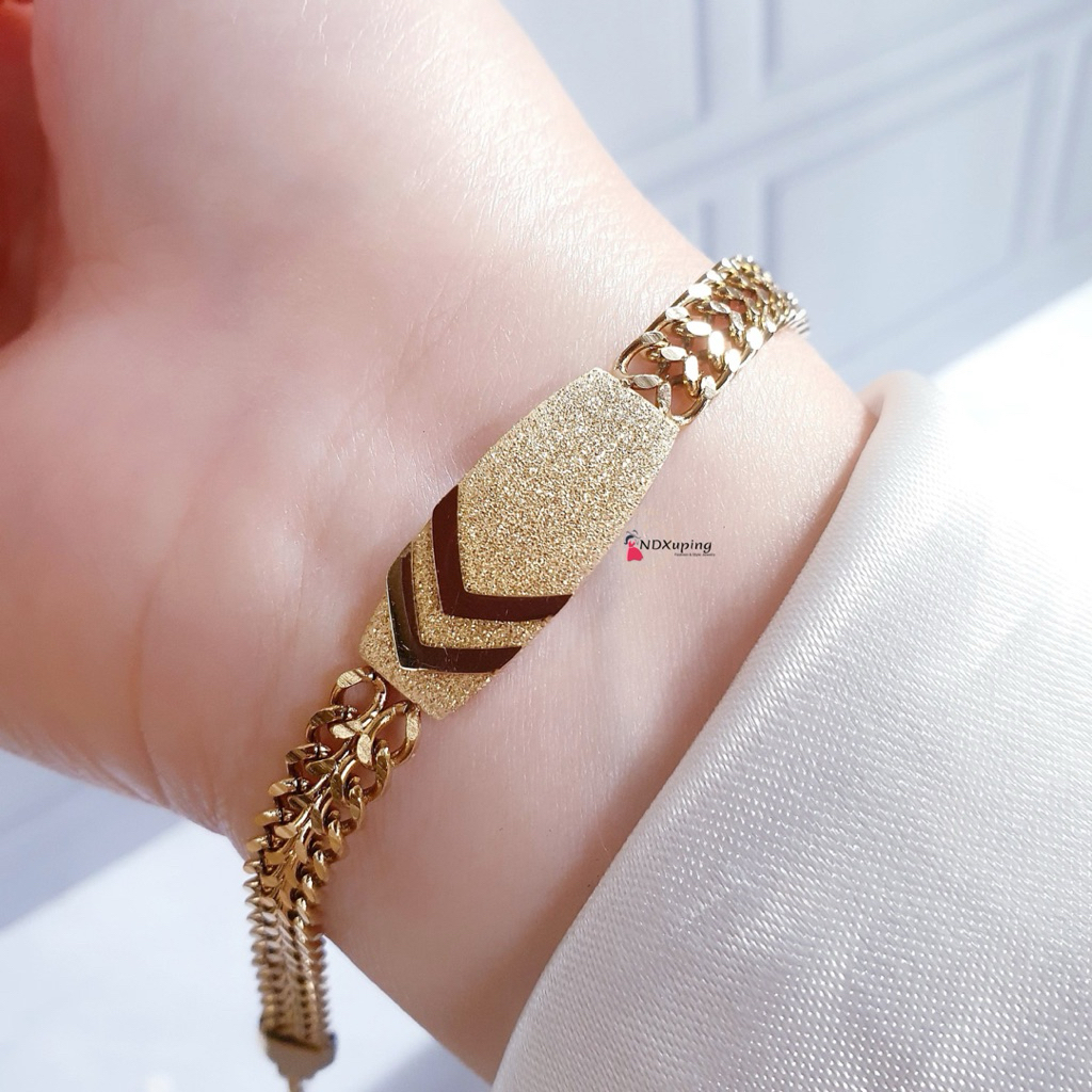 Gelang Rantai Sisik Naga Plat Variasi Titanium Perhiasan Gold N07062502