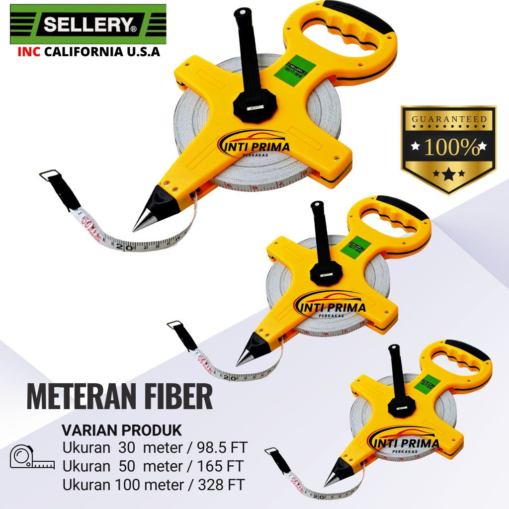 METERAN TANCAP SELLERY ROLL FIBER 30/50/100 METER ALAT UKUR TANAH BANGUNAN ASLI ORIGINAL