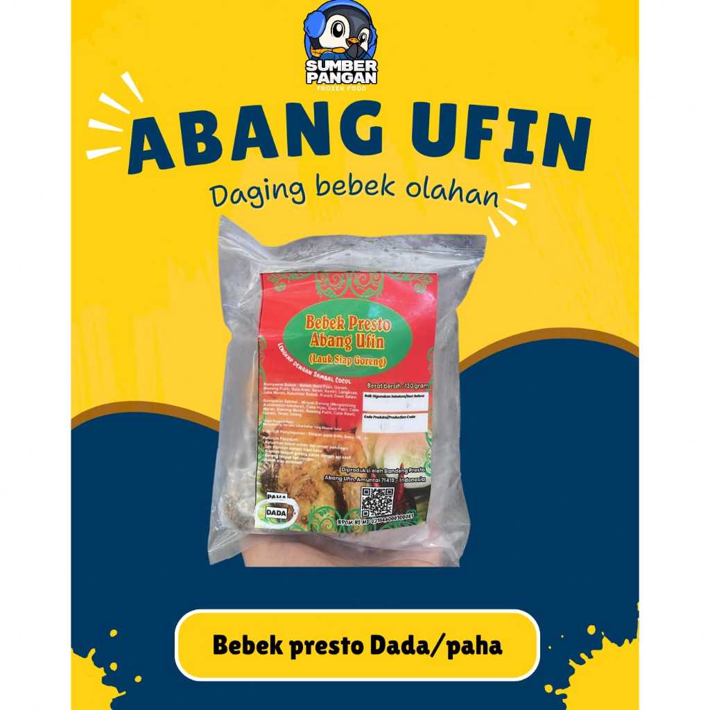 

Bebek presto abang ufin 150gr (lauk siap goreng)