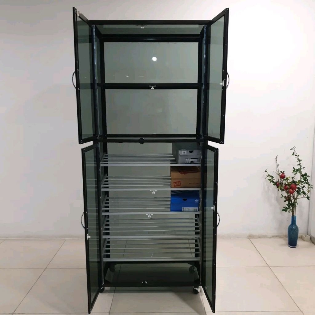 TC ALUMINIUM LSH212 80X38X179 b 80X38X194 100X38X158 LEMARI RAK SEPATU HELM 1/8 SUSUN - 2/6 SUSUN - 