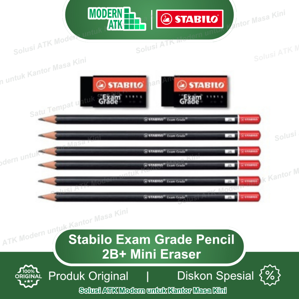 

STABILO Exam Grade - Set 8pcs - Pencil 2B Mini Eraser