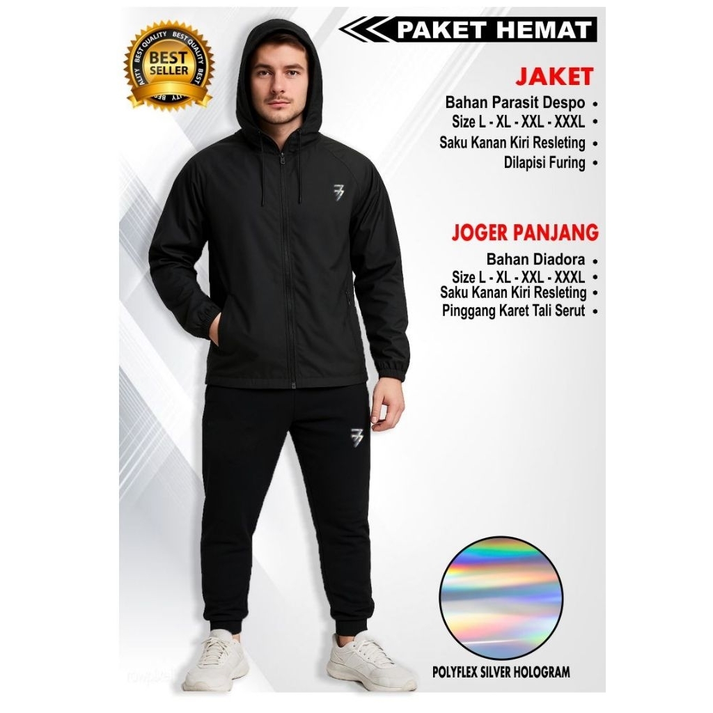 baju parasut dan joger diadora pakaian Olahraga running pria wanita