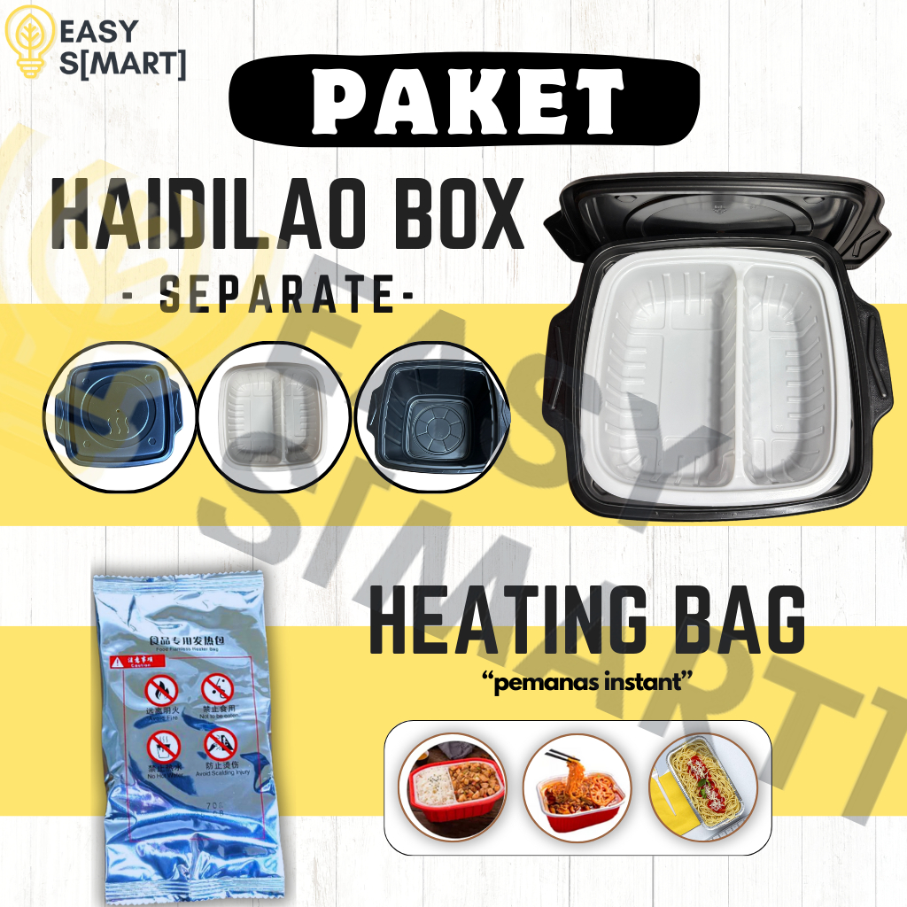 PAKET Haidilao Sekat Self Heating Box + Self Heating Bag Flameless Ration Heater Outdoor Travelling/