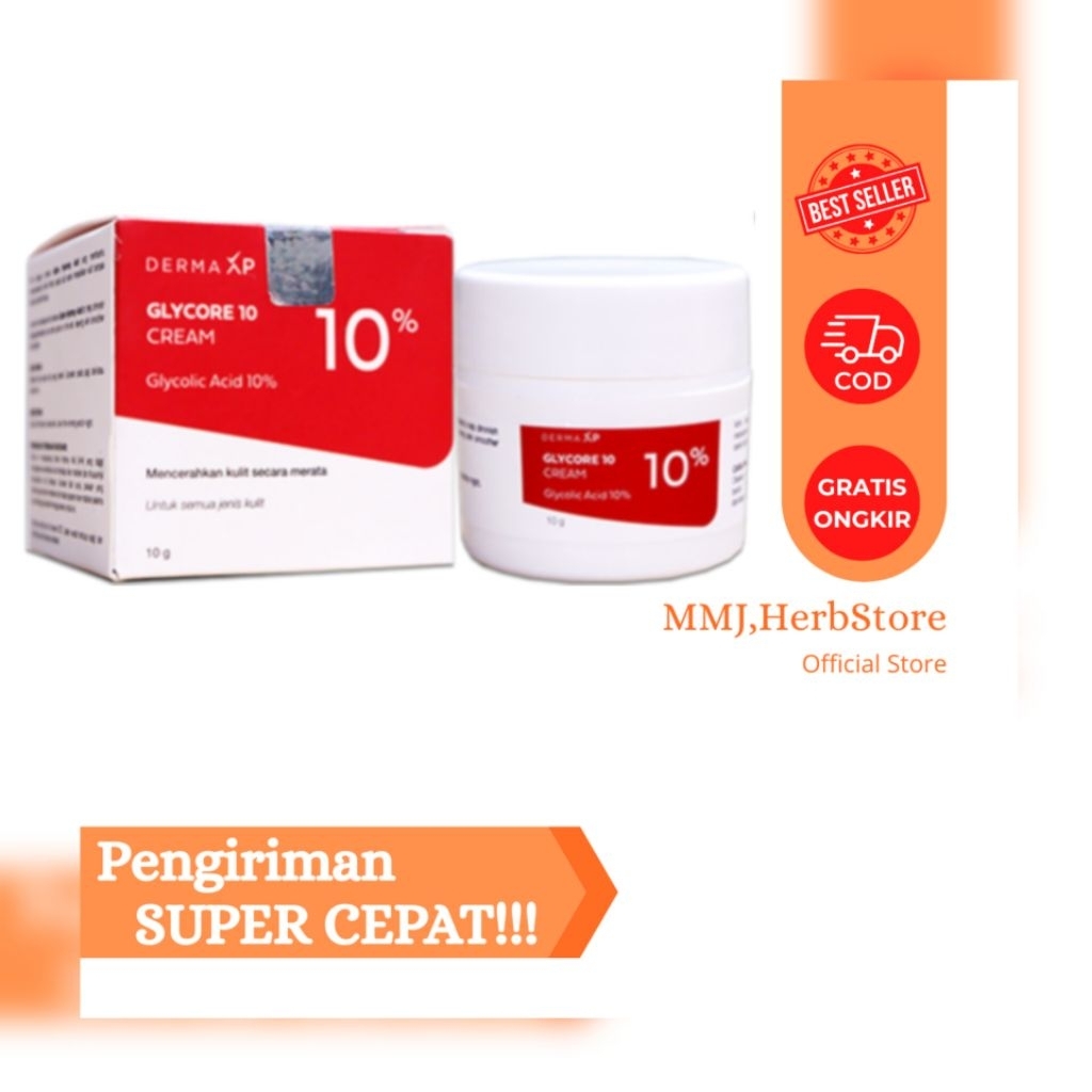 GLYCORE 10 CREAM 10gr whitening cream mengatasi hiperpigmentasi dan noda hitam, menghaluskan dan men