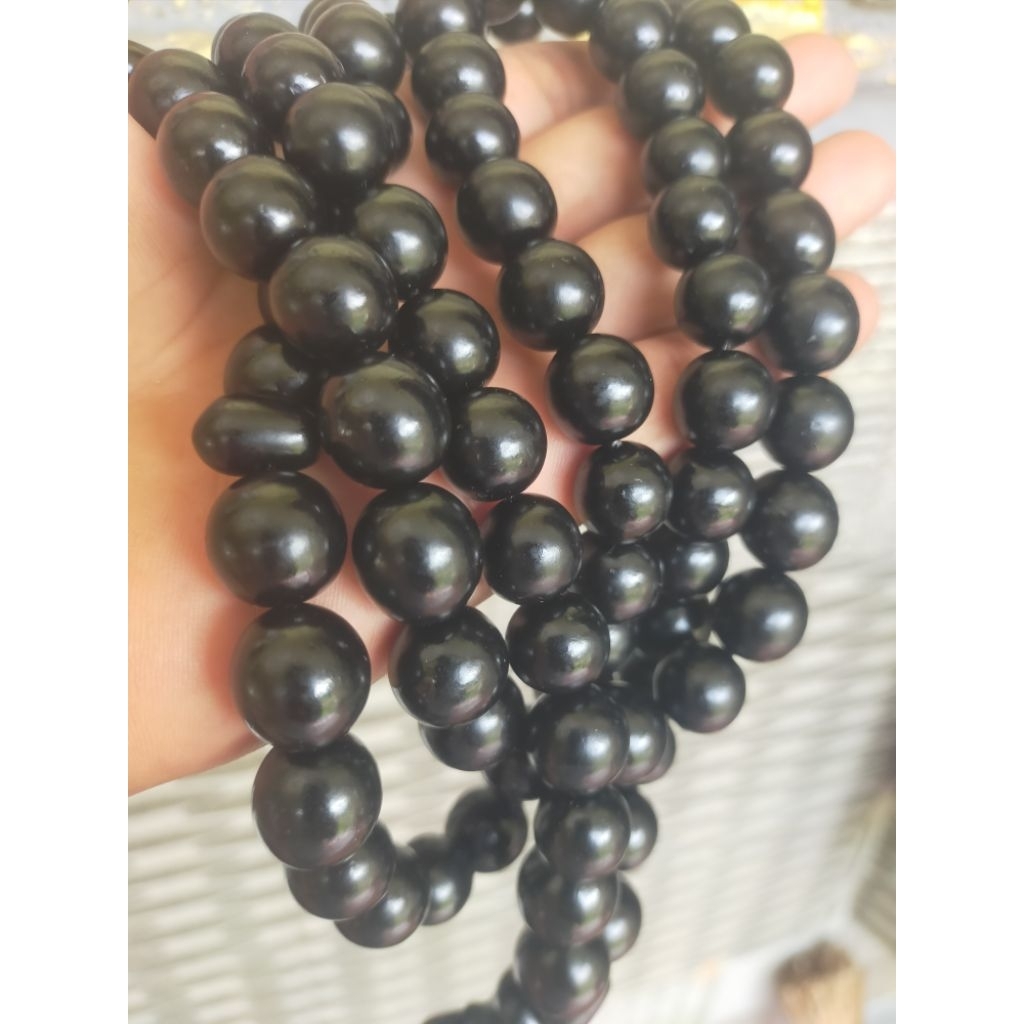 tasbih jumbo biji gebang pocok lontar hitam/tasbih 99 butir kaoka hindun