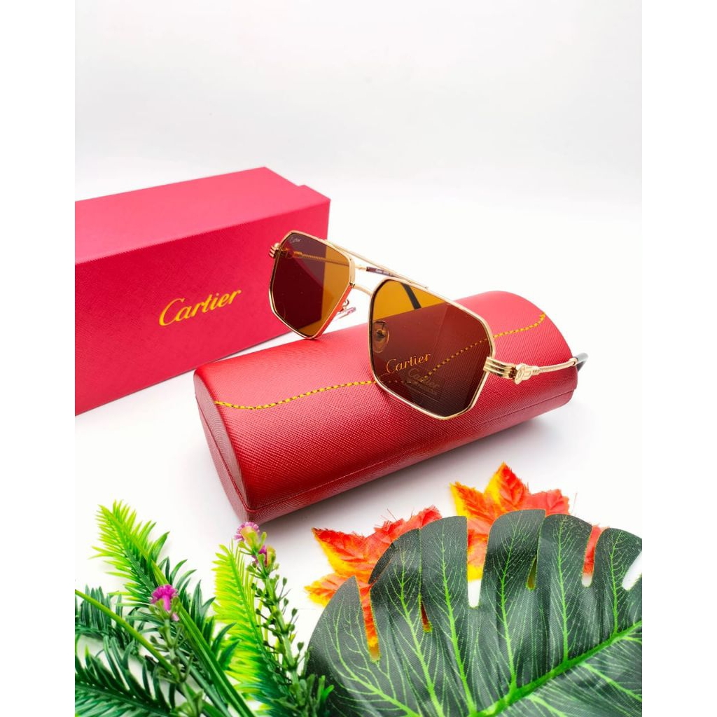 kacamata Cartier original dengan lensa terbuat dari kaca asli