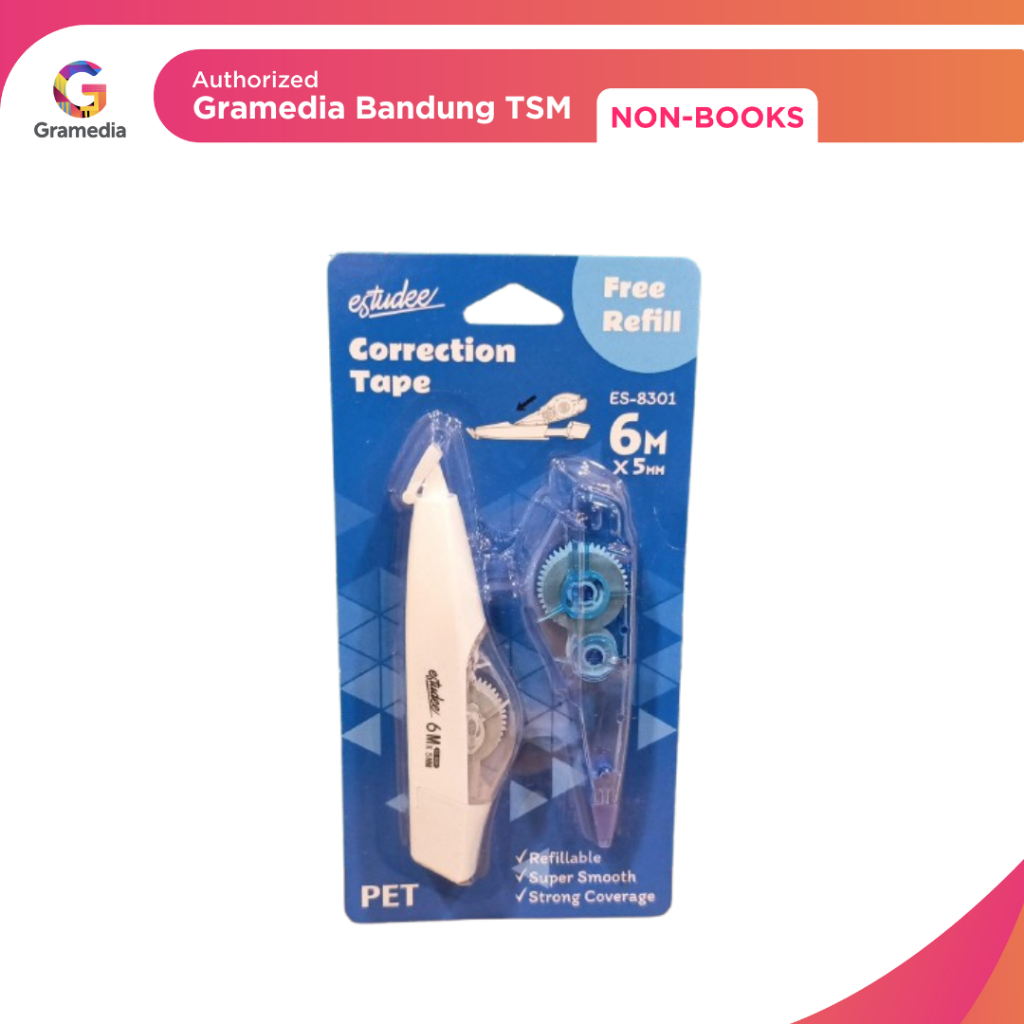 

Gramedia Bandung TSM -Correction Tape Estudee + Refill White