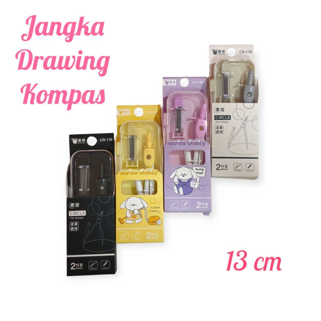 

Jangka sekolah / Drawing kompas anti karat ukuran 13cm