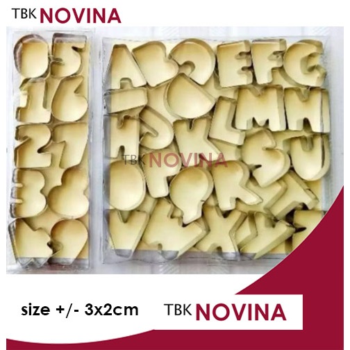 CETAKAN HURUF ANGKA / CETAKAN PLASTIK PUDING COKLAT ANGKA / ALPHABET NUMBER COOKIE CUTTER