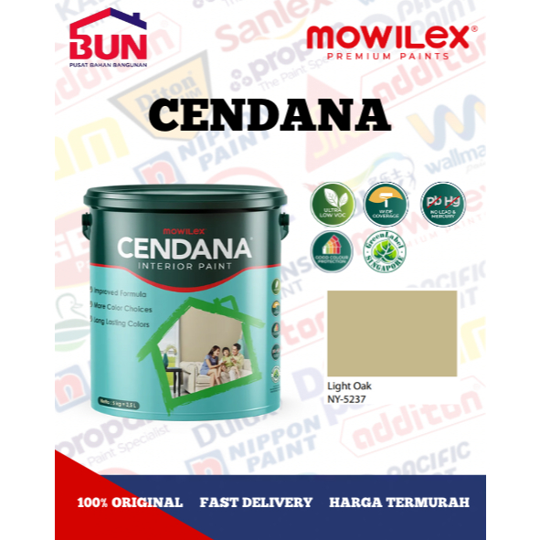 Mowilex Cendana Interior Paint Cat Tembok 25 Kg - LIGHT OAK (TINTING)