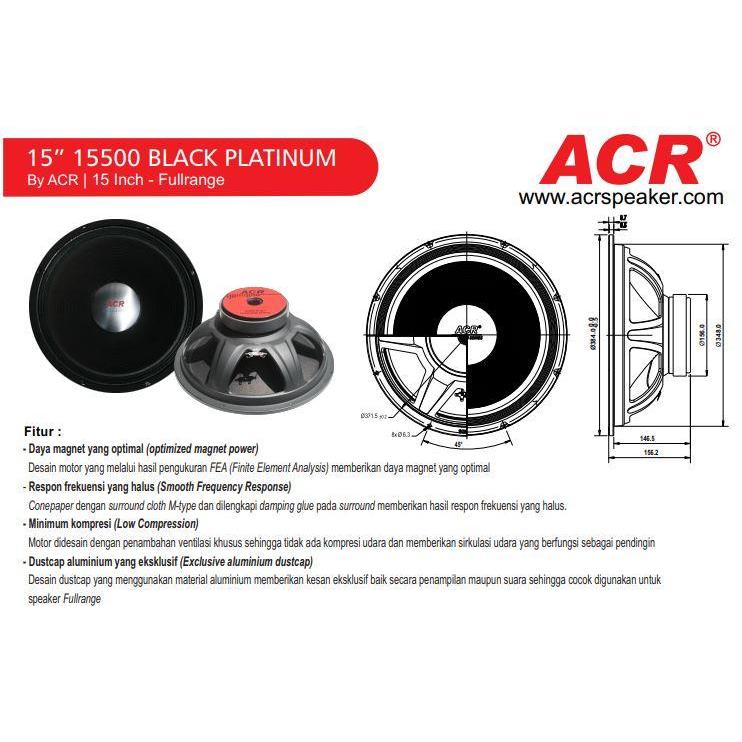 SPEAKER KOMPONEN ACR 15 INCH PLATINUM 15500  ( 500 WATT )