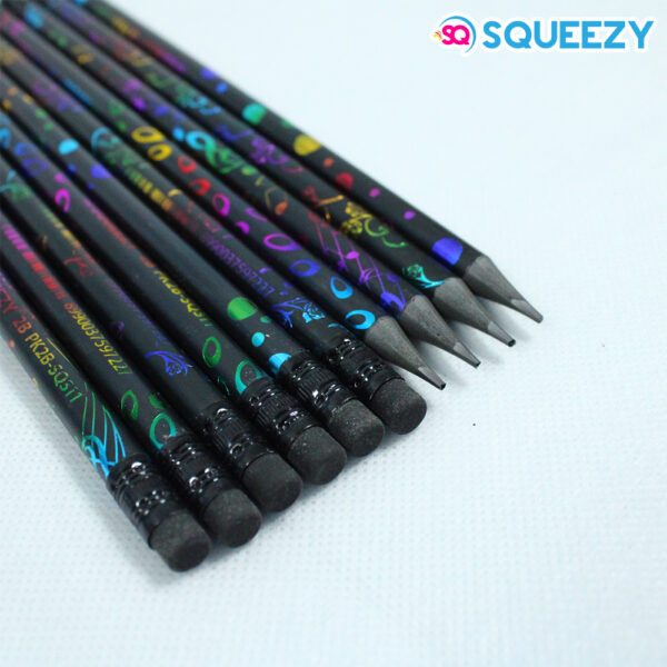 

PENSIL 2B SQUEEZY NEON BLACK + PENGHAPUS ( PK2B-SQ311 )