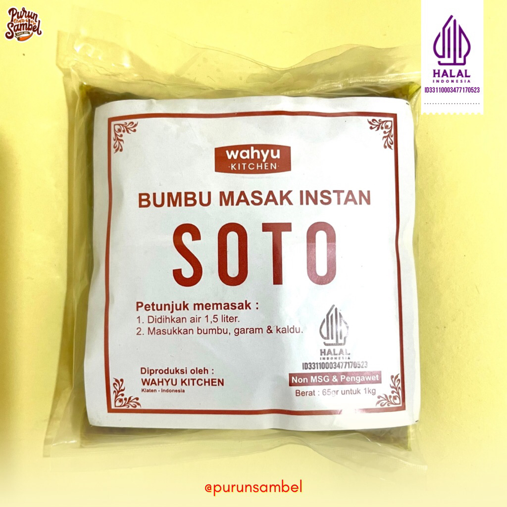 

Purun Sambel Bumbu Soto Ayam Sapi 65 gr Halal Homemade Bumbu Dapur Instan