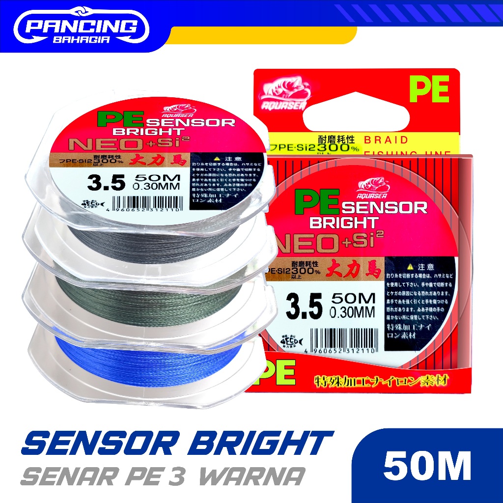 Pancing Bahagia - Tali Pancing 50m Senar Pancing PESensor Bright NEO+ Jepang  Pancing  Kuat & Tahan 