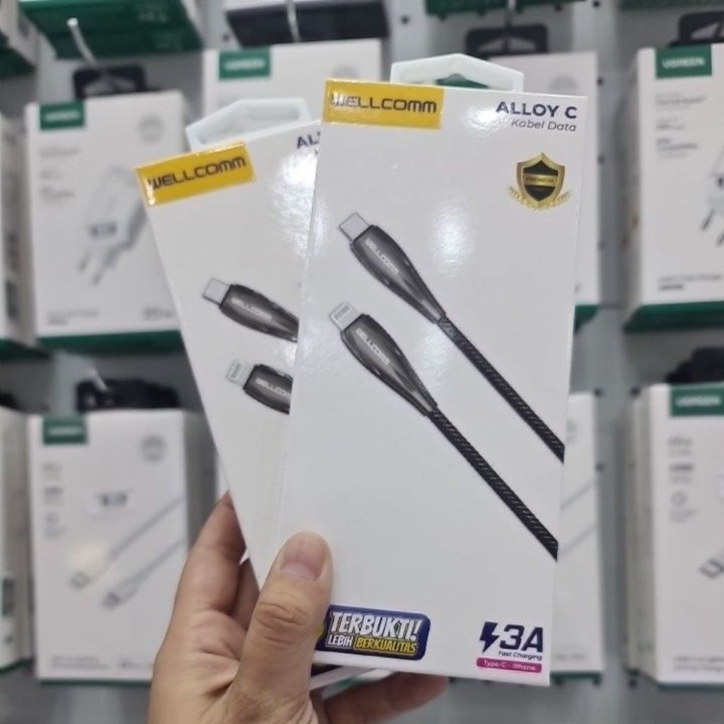 KABEL CHARGER WELLCOMM FAST CHARGING 3A FOR IPHONE