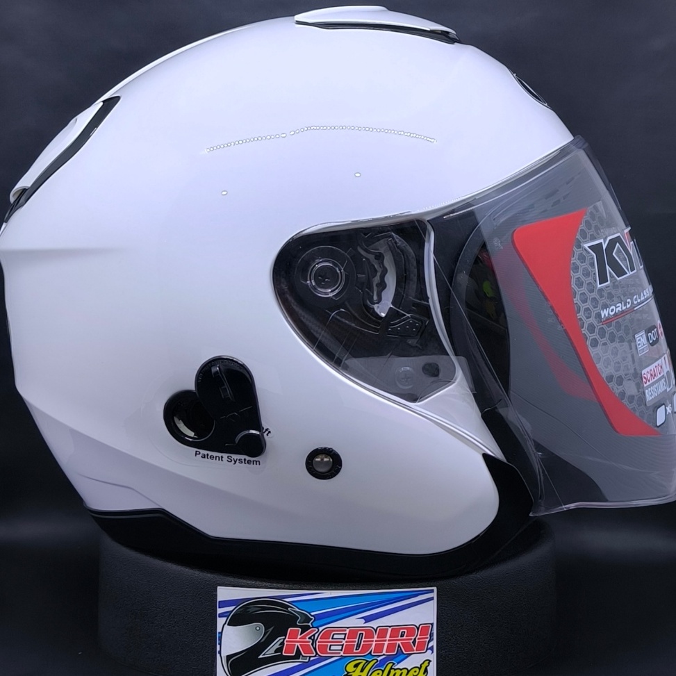 KODE E39Z Helm KYT KYOTO R solid polos half face putih hitam doff grey gorila white original paket g