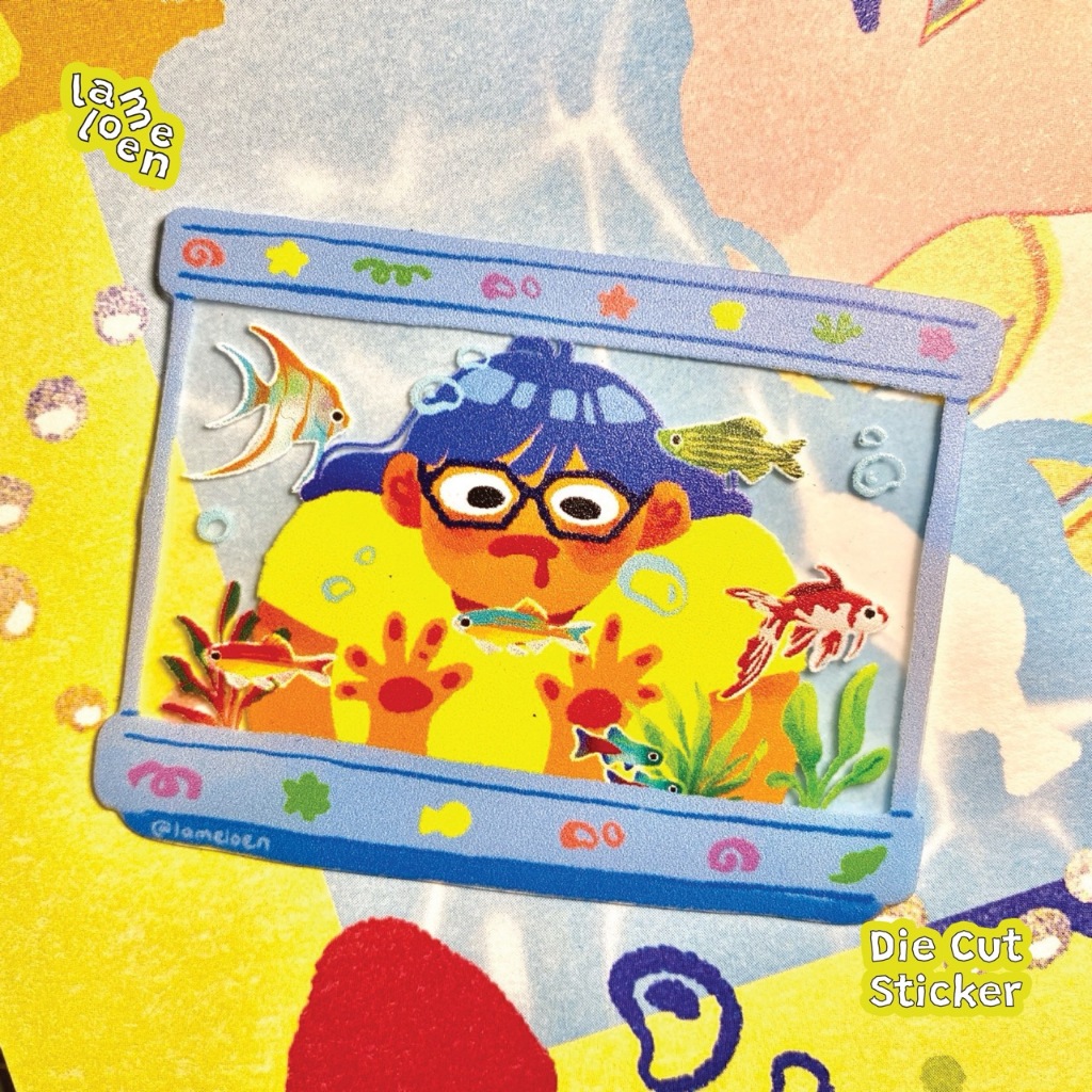 

Lameloen's Fish Tank Friends - Aquarium Girl Sticker Diecut