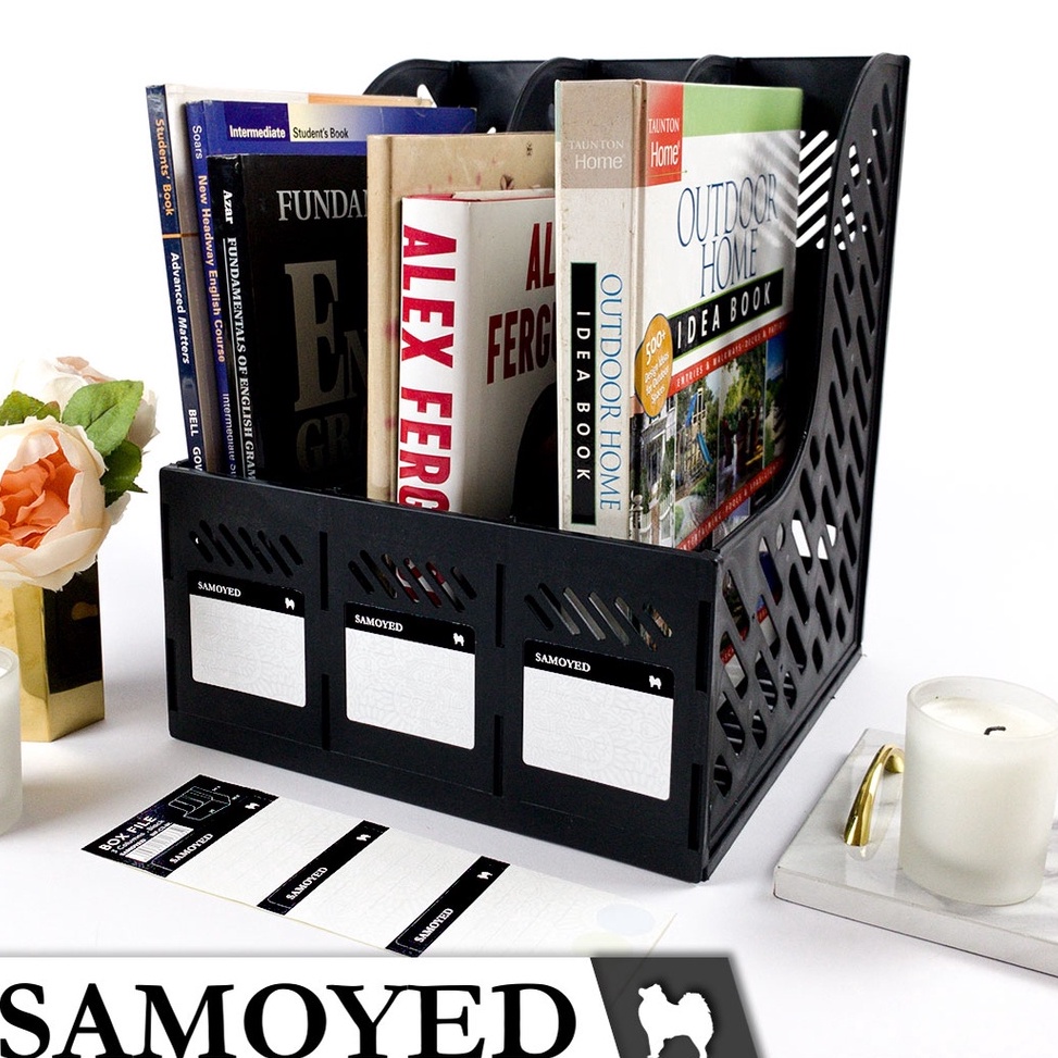 

KODE U26H Tempat Kotak Keranjang Rak Plastik Dokumen Majalah Magazine Box File 3 Columns Kolom Kotak Sekat Susun Samoyed BXFC3