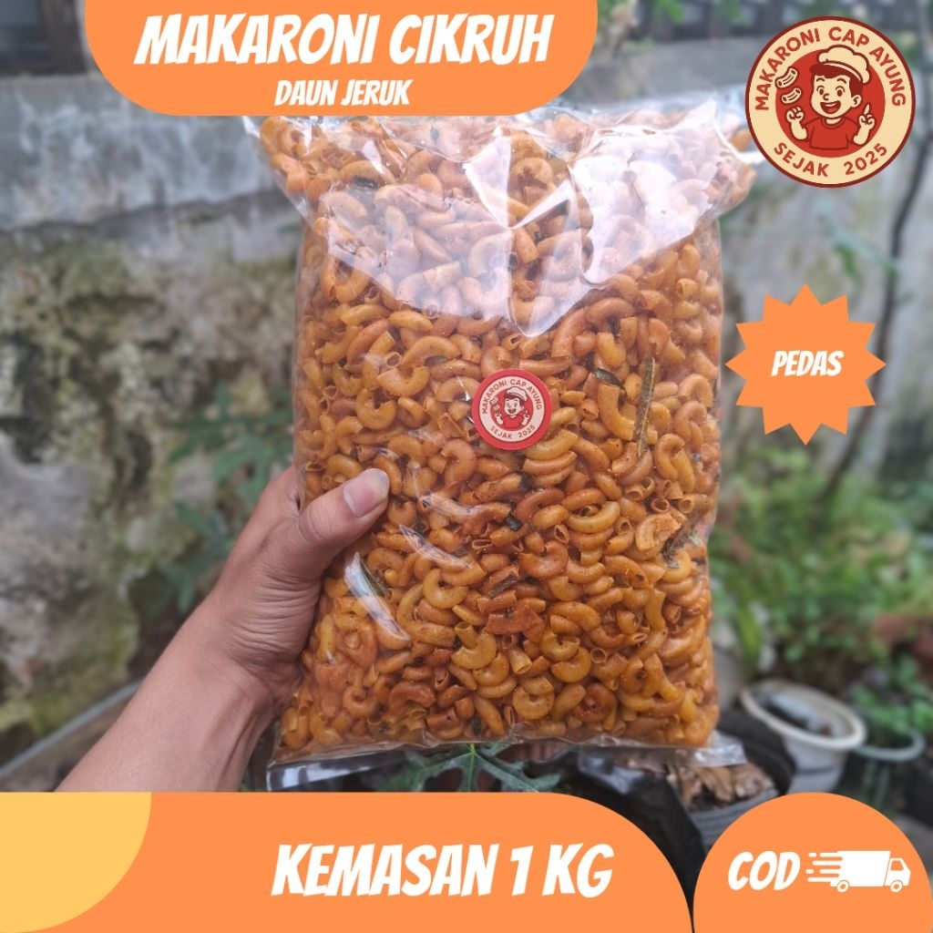 

MAKARONI CIKRUH 1 Kg Pedas Gurih Daun Jeruk Tasikmalaya