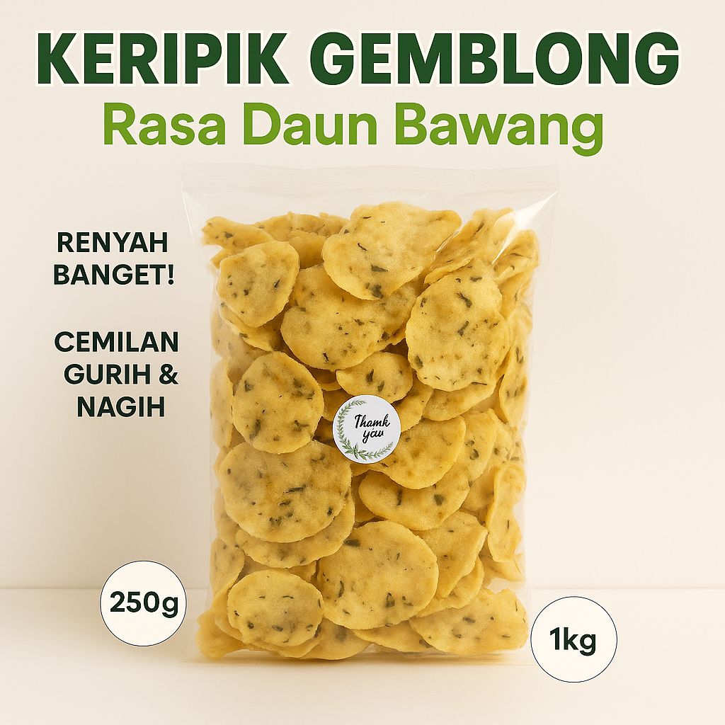 

kecimpring/comring/Gemblong ,singkong Bawang Daun Rasa Asin Gurih khas kuningan 250gram/500gram/1kg