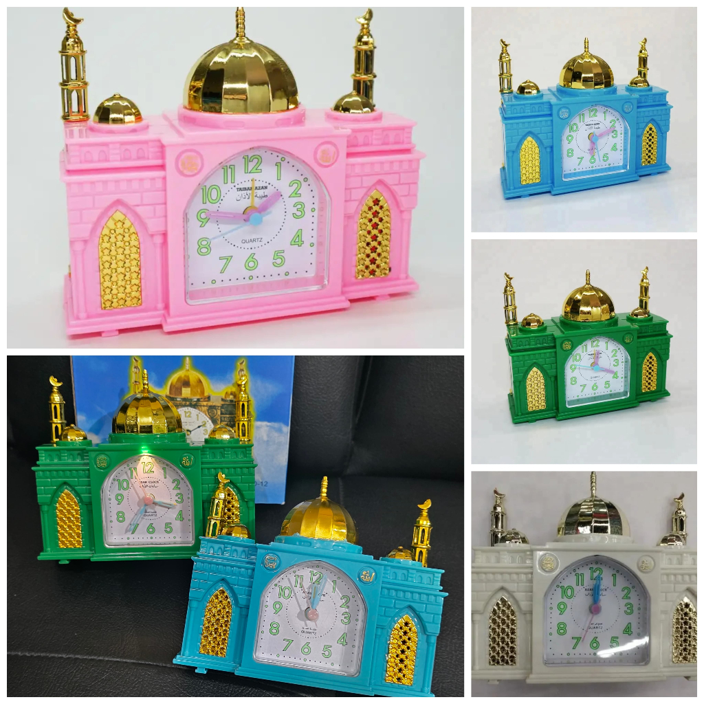 JAM WEKER ALARM SUARA ADZAN JAM MEJA WEKER ALARM BENTUK MESJID