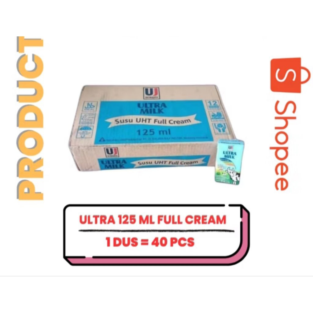 

susu ultra mini putih 125ml (40 pcs)