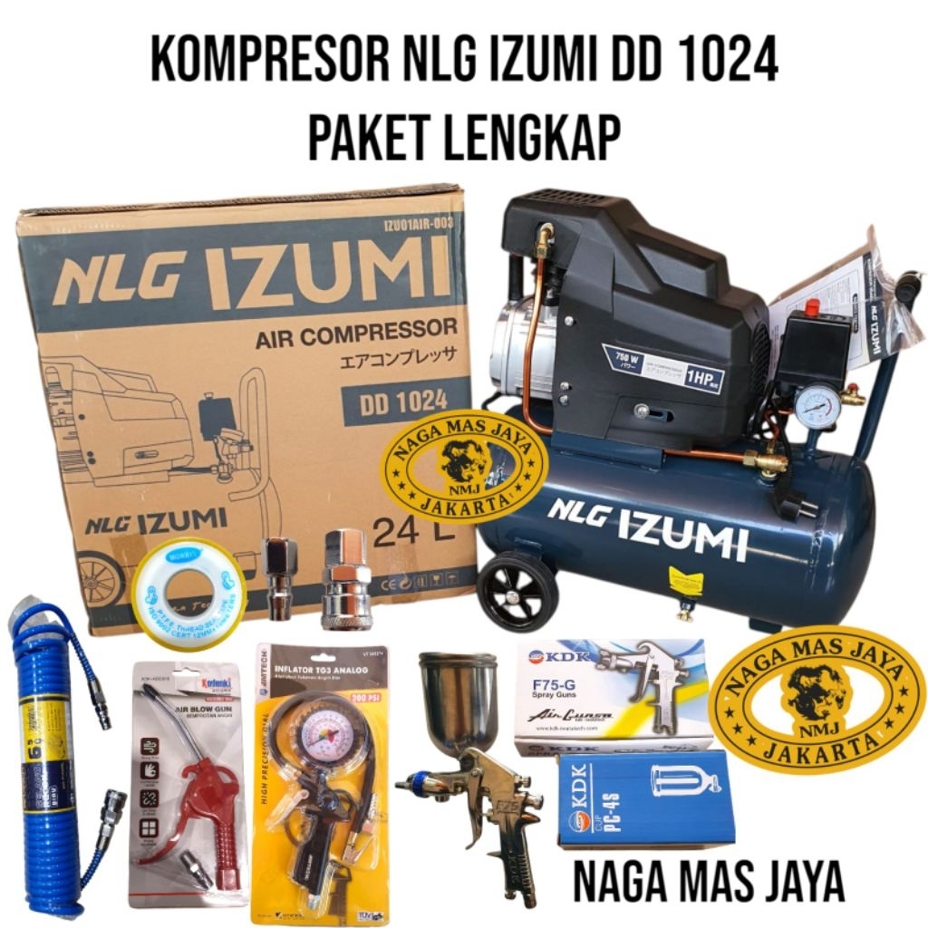 MESIN KOMPRESOR ANGIN IZUMI DD1024 / AIR COMPRESSOR 1HP IZUMI DD 1024 DIRECT / KOMPRESOR LISTRIK 1HP