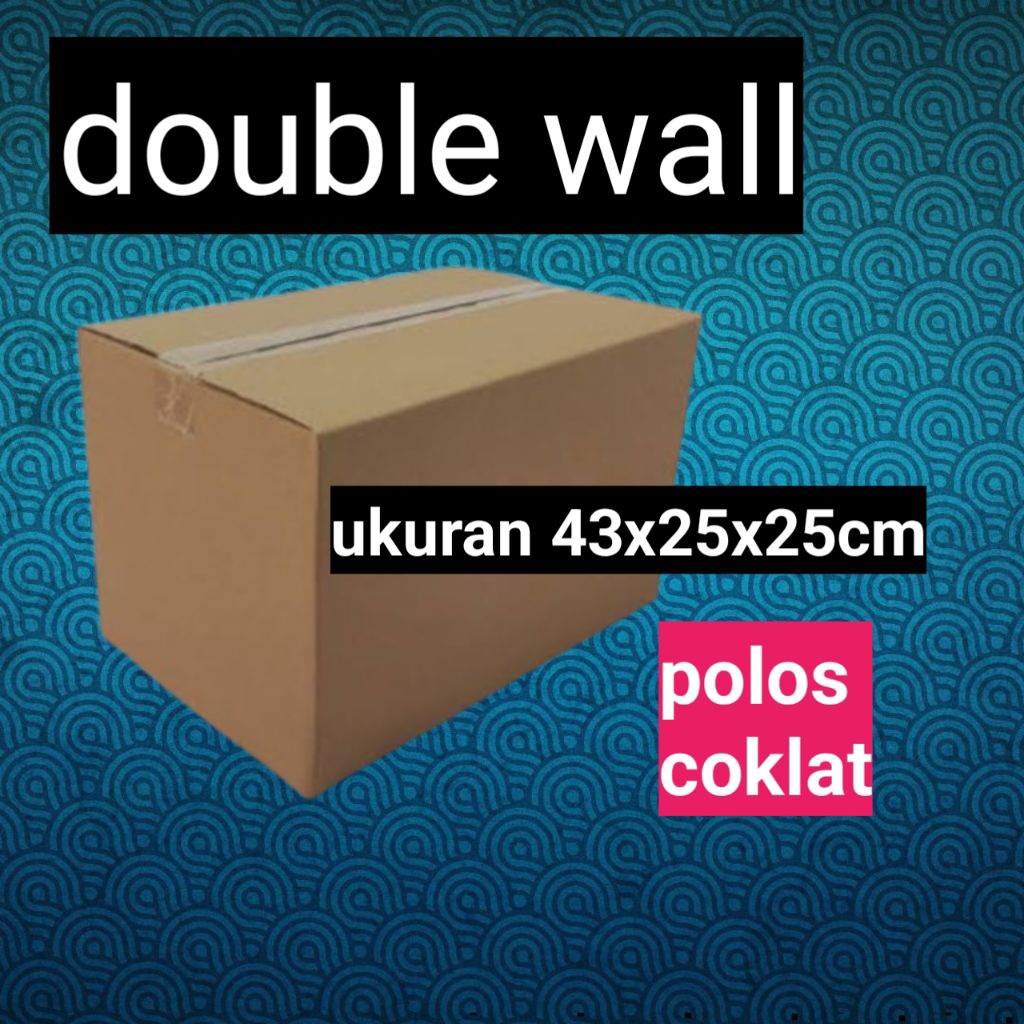 

kardus double wall ukuran 43x25x25cm polos