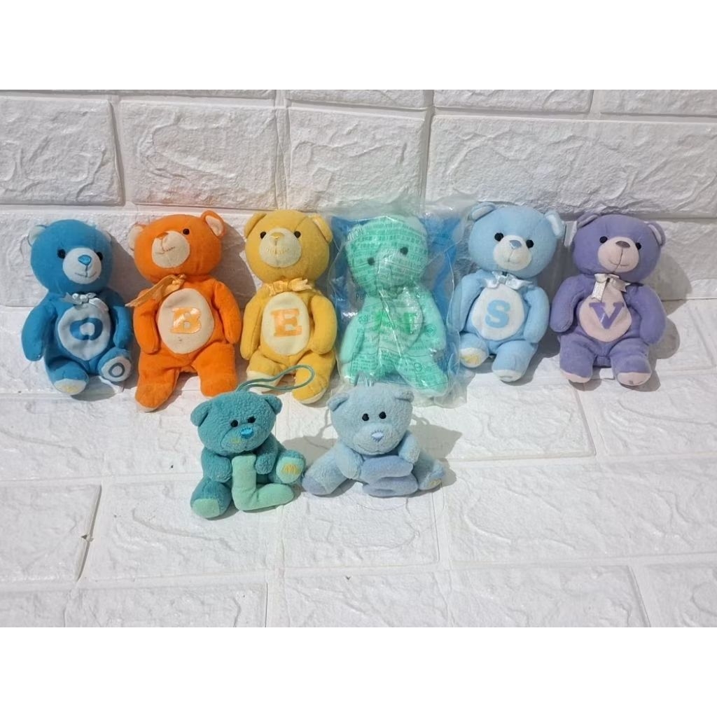 boneka tedi teddy bear beruang inisial nama brand original mcd mcdonalds B E M S V O L