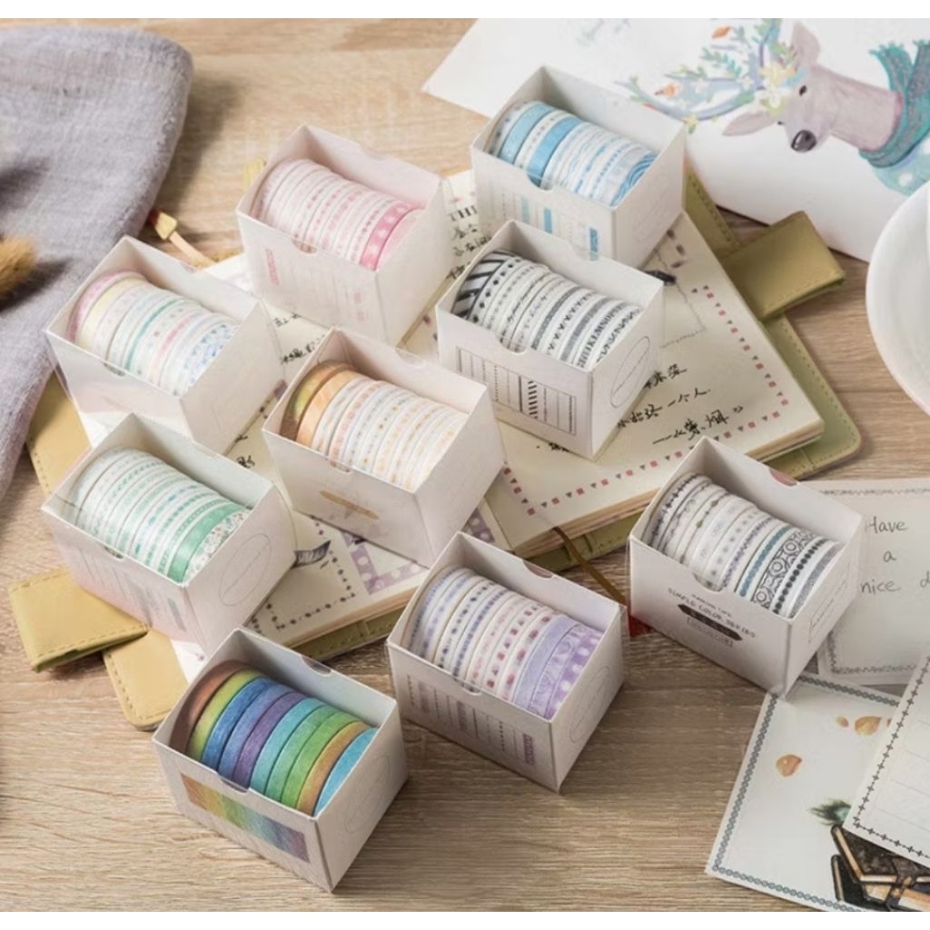 

10 PCS WASHI TAPE AESTHETIC MINI