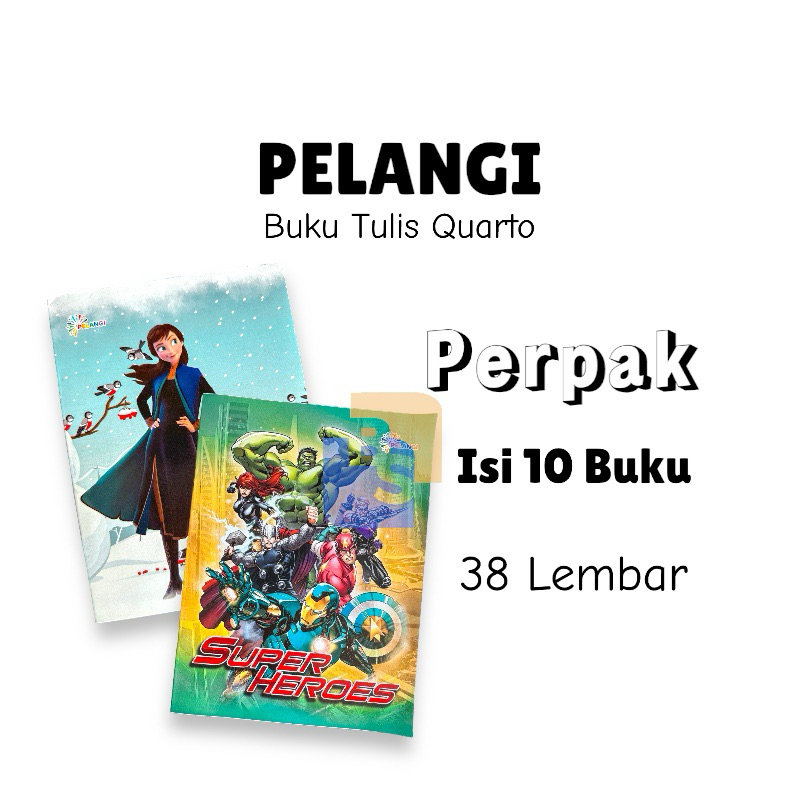 

Buku Tulis Anak Sekolah MERK PELANGI 30 38 50 isi 10 Motif Random