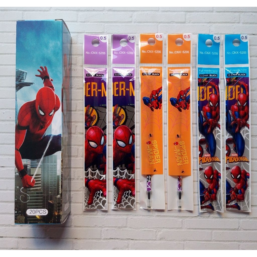 

20PCS REFILL GEL CNX-5206 SPIDEMAN 0.5/ ISI ULANG BULPEN GEL INK