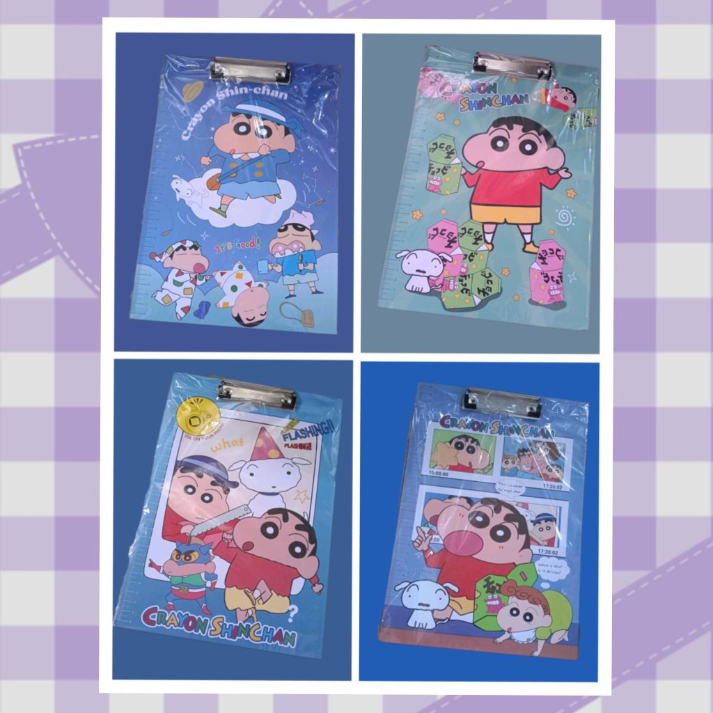 

SHINCHAN SANRIO LABUBU Papan Jalan Klip Ujian A4