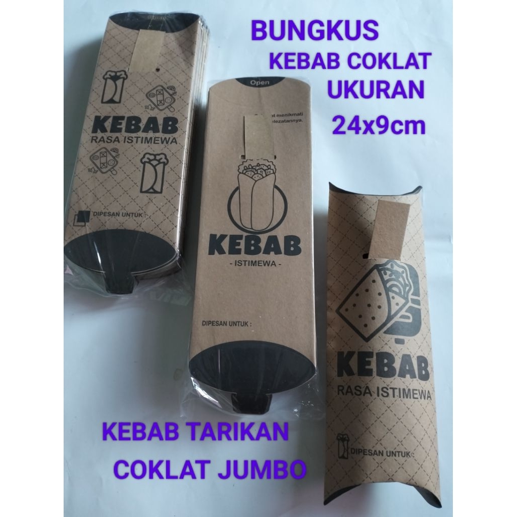 

25pcs Bungkus Kebab Coklat Tarikan / Kemasan Kebab Coklat Satu Warna