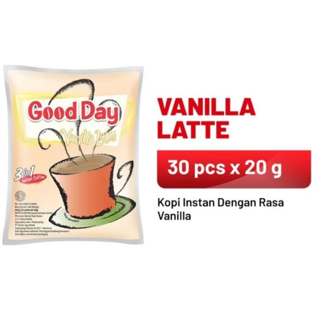 

Good Day Vanilla Latte Isi 30 Sachet