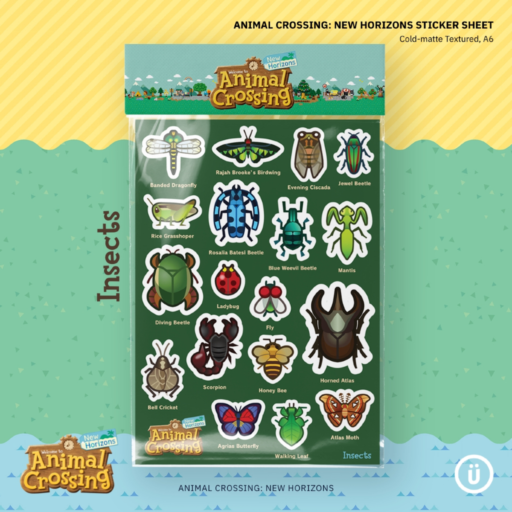 

Animal Crossing - Collectibles Sticker Sheet - Insects, Fish, Sea Creatures (Fanmade)