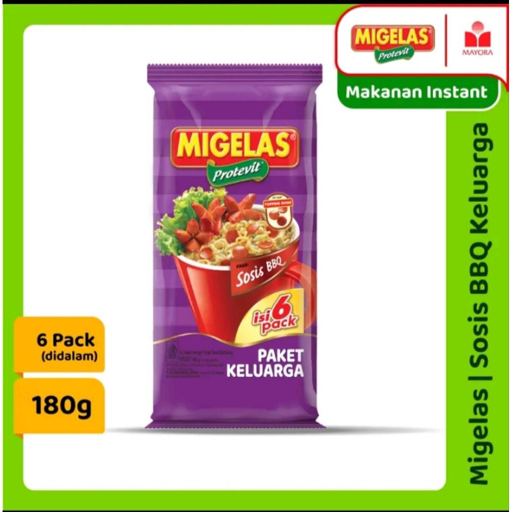 

Mi Gelas Mi Instant Paket Keluarga Rasa Sosis BBQ isi 6 Sachet
