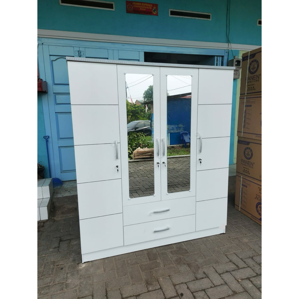 Lemari Pakaian Minimalis 4 Pintu Jumbo