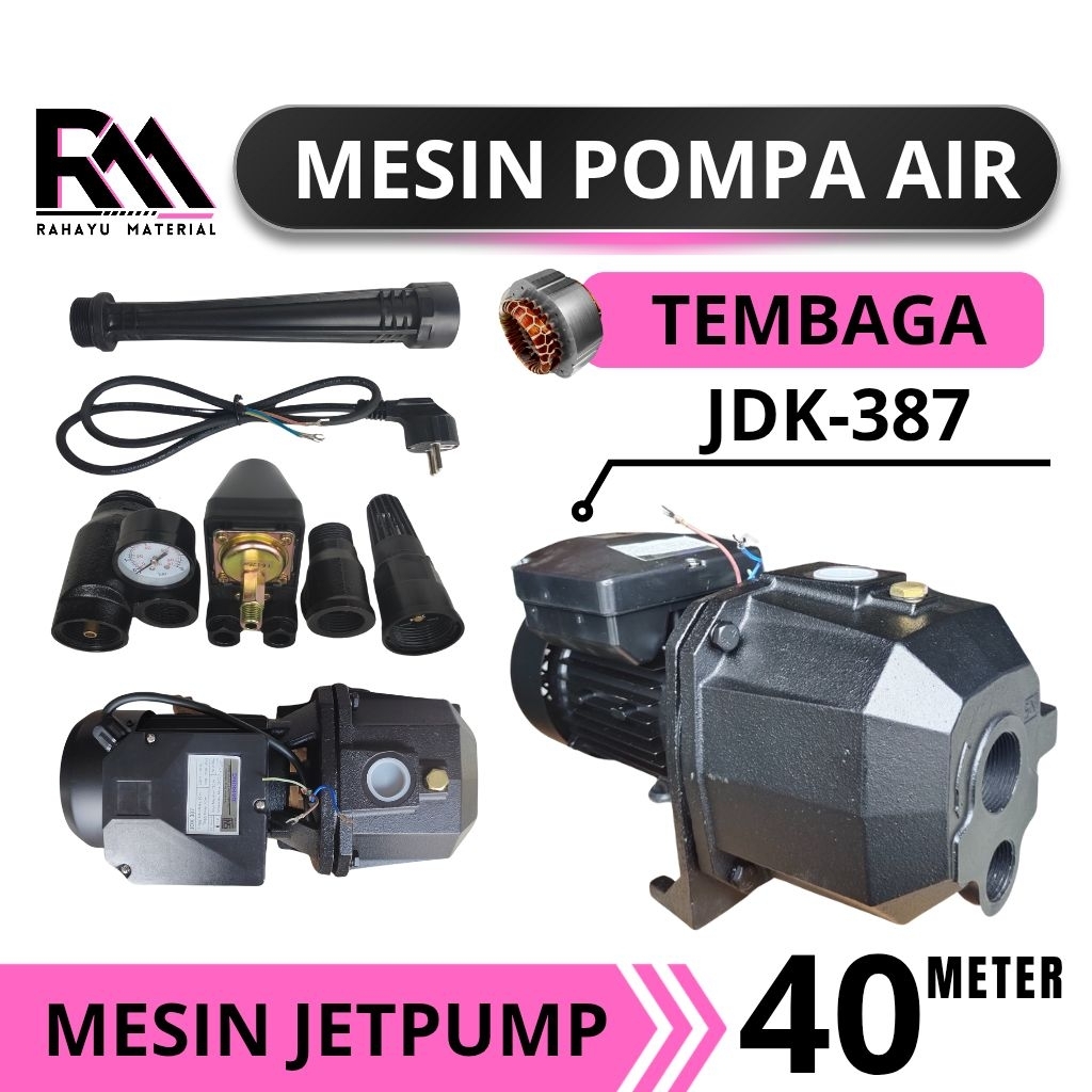 Mesin pompa air sumur Jetpump 30 40 Meter JDK 387 | NK-JP 379 | DP-370A | Mesin 250/370 Watt Gulunga
