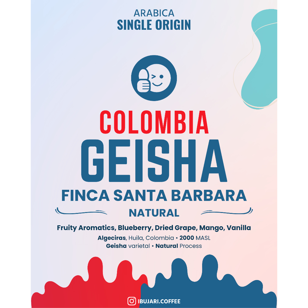 

Colombia Geisha Finca Santa Barbara Natural Biji Kopi Arabika Gesha Coffee Beans Arabica Ibujari Roastery