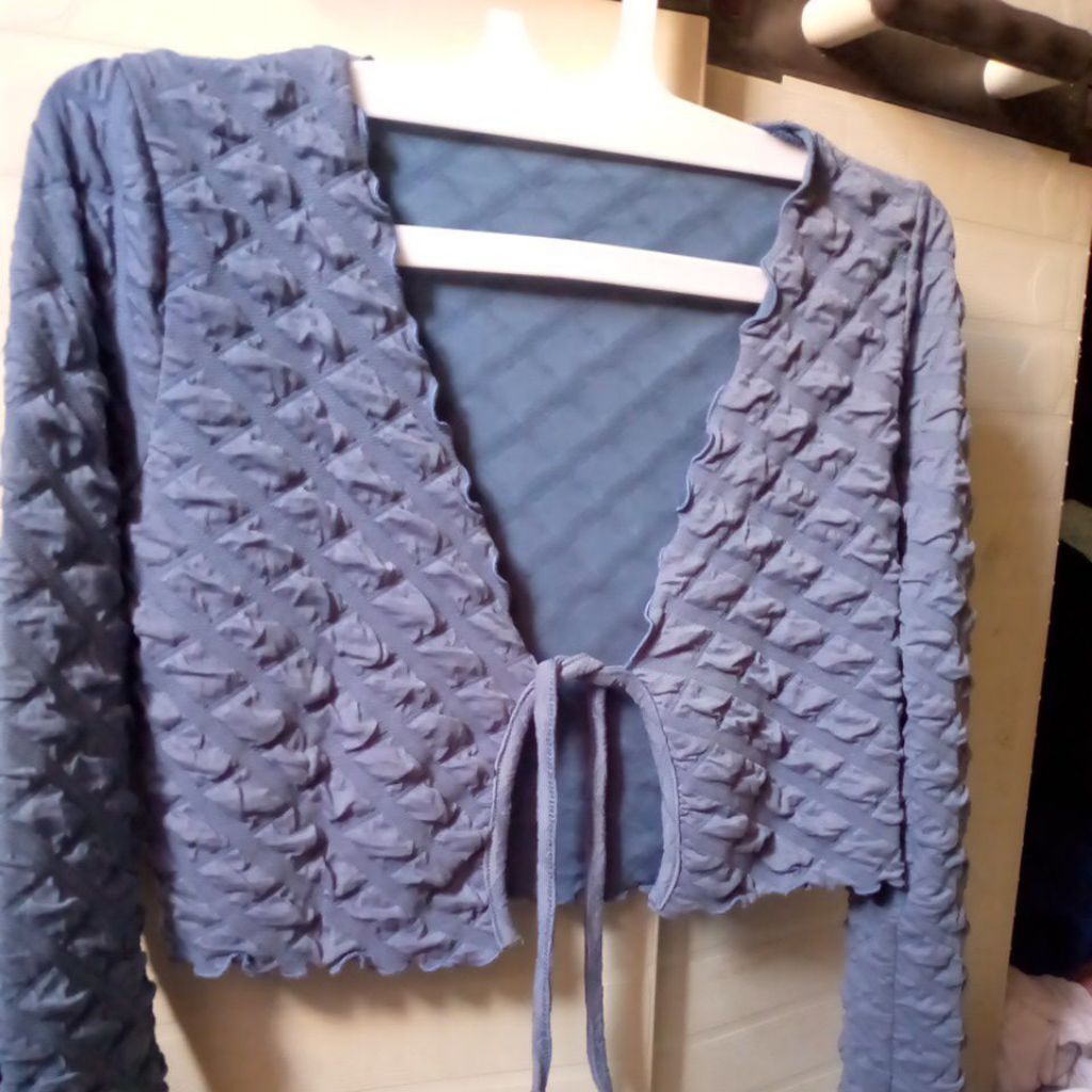 Cardigan Blue Kotak Kotak